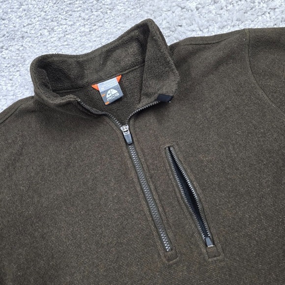 Vintage Nike ACG Sweater Mens Medium Brown Therma Fit 1/4 Zip Long Sleeve Hiking - Picture 3 of 11